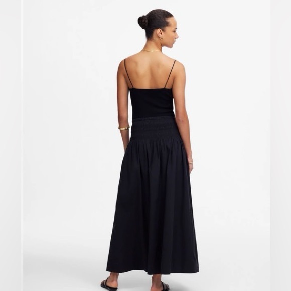 Madewell Smocked-Waist Poplin Midi Skirt NWT - Picture 4 of 9